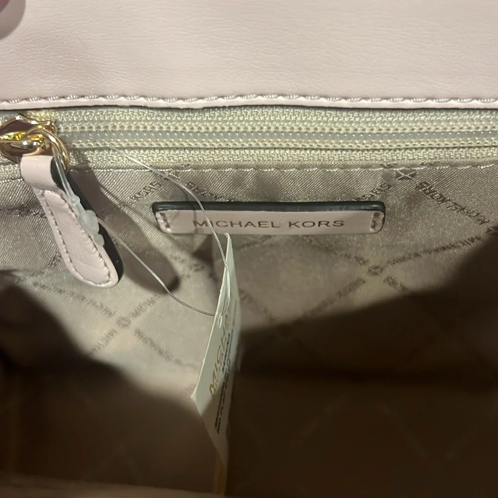 Michael Kors Serena Powder Blush Quilted Med Flap Crossbody Bag
